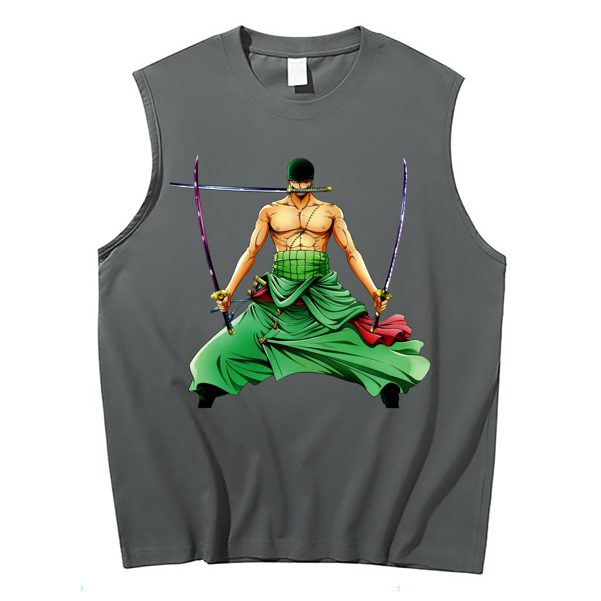 ワンピース ロロノア・ゾロ ONE PIECE Roronoa Zoro コットン100％タンクトップ（フロントプリント）